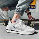 Кроссовки мужские легкие из дышащей сетчатой ткани, Повседневная модная спортивная обувь для бега, большие размеры, белые, черные, на лето