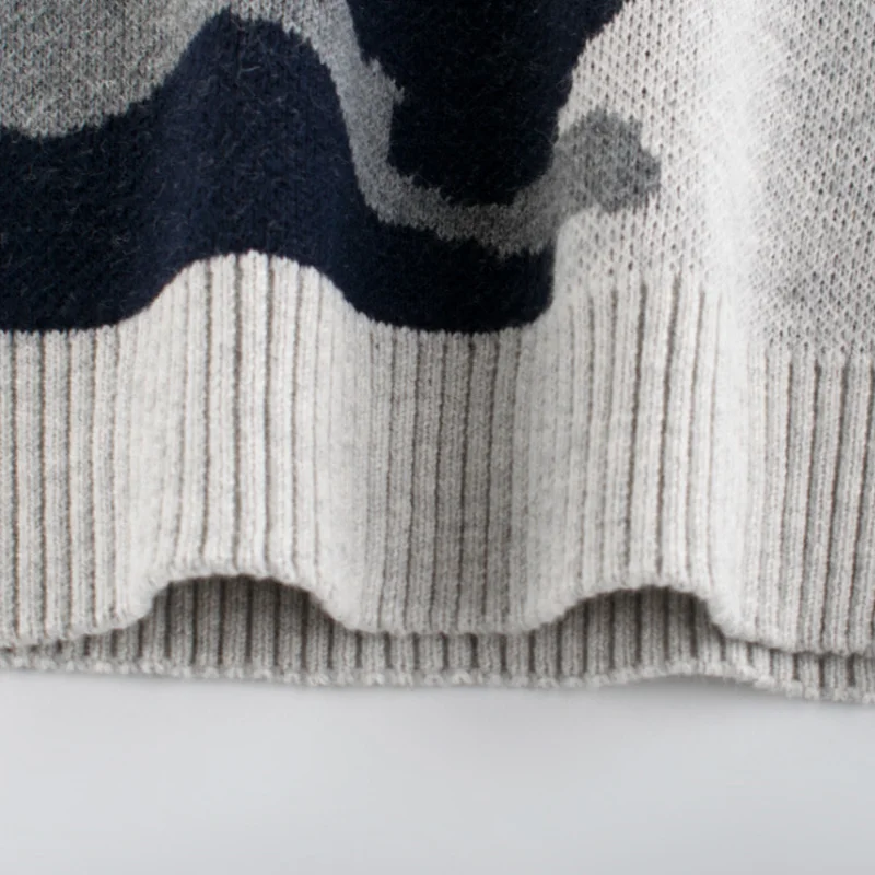 Свитера для мальчиков Детский свитер с круглым вырезом Зимняя камуфляжная