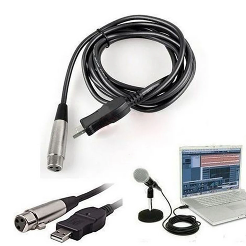 Windows 7/VISTA/XP/2000 USB 1.1/2.0 Durable Adapter High Quality Input Microphone Mic Link To XLR Cable |