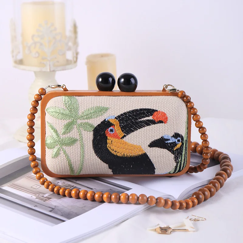 Летняя соломинка с узором кокосового дерева сумки испанским попугаем акриловые