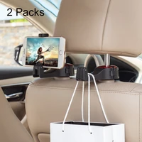 2 packs car headrest hook car phone holder seat back hanger for cloth foldable clip bag handbag purse grocerys organizer bag