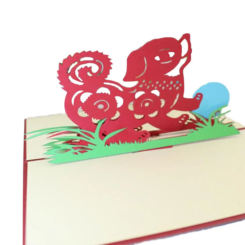 Год Собаки поздравительная открытка праздник ручной работы милая собака