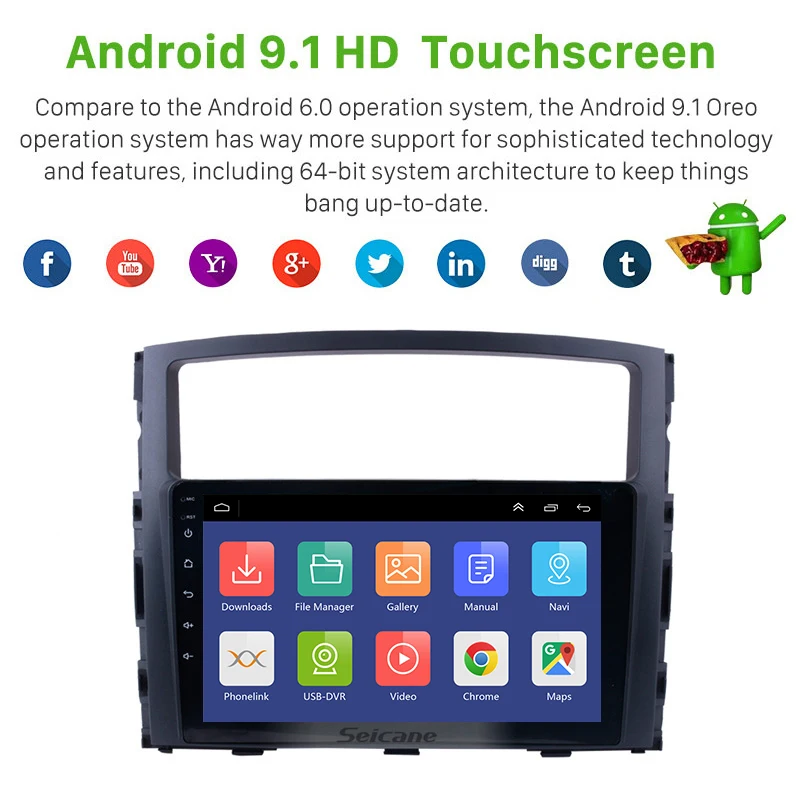 Seicane Android 10 0 автомобиль радио для 2006 2007 2008 2009 2013 Mitsubishi PAJERO V97/V93 GPS навигация 2 din