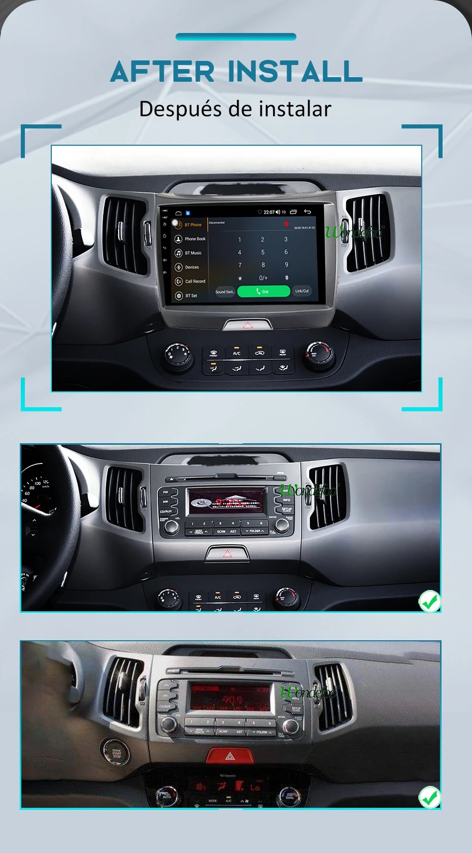 1280P Android 9,0 4G 64G Carplay Авто gps для Kia Sportage 3 4 SL 2010- мультимедийный радио навигационный экран без DVD рекордера
