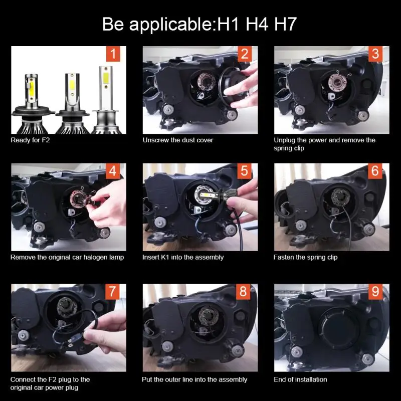 1 пара автомобилей головной светильник H4 светодиодный H7 Canbus
