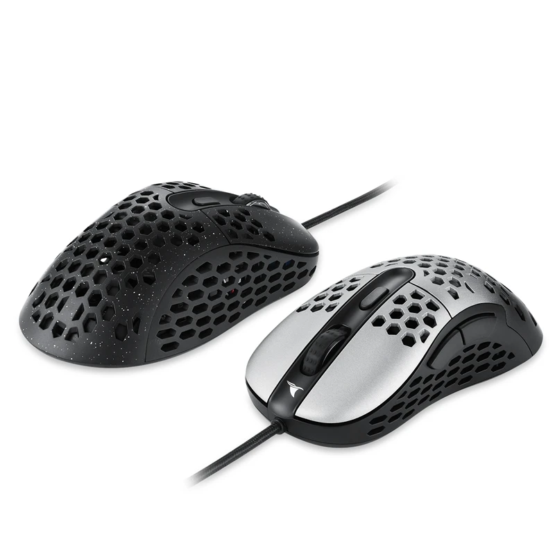 

N1 Gaming Mouse Wired Computer Mouse 6400 DPI Optical Sensor Lightweight Honeycomb Shell Weave Cable Starry