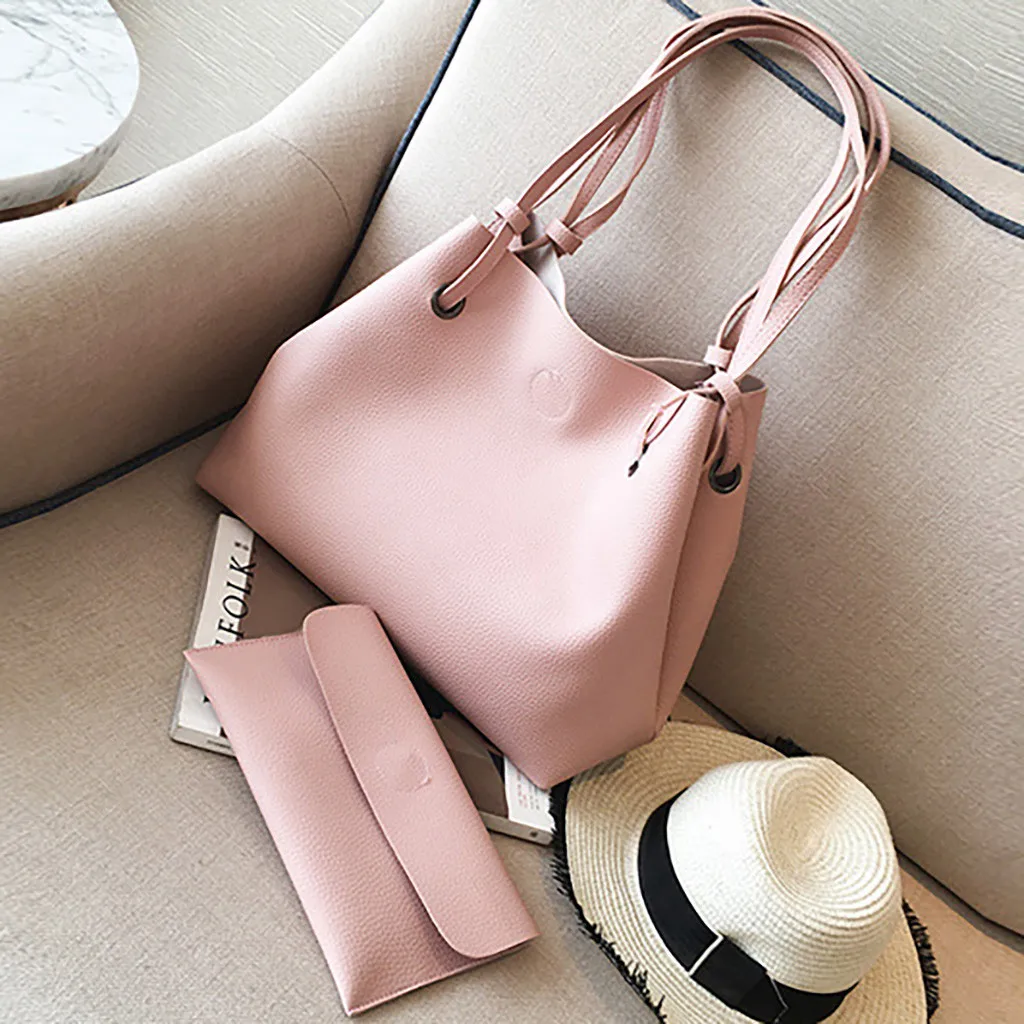 Модная женская сумка кожаная двухкомпонентная через плечо клатч кошелек Ретро