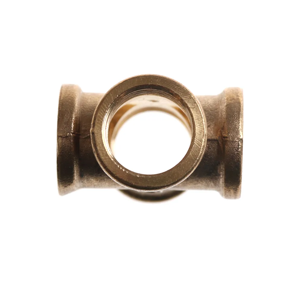 

1PCS 4 Way Brass Cross Pipe Fitting Adapter 1/2" BSP Female Thread Coupler Connector For Water Fuel Gas