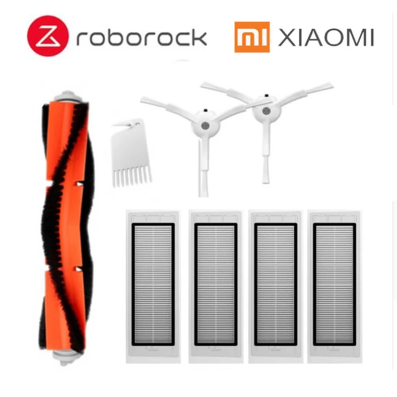 Подходит для Xiaomi Roborock Robot S50 S51 Запчасти для пылесоса комплекты рулонной щетки тряпки мокрой уборки фильтр боковая щетка - Цвет: 7pcs-set