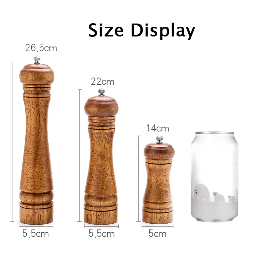 

Quality Oak Wood Manual Salt Pepper Grinder Multi-purpose Cruet Mill Seasoning Muller Home Kitchen Tool Seasoning Storage Tank