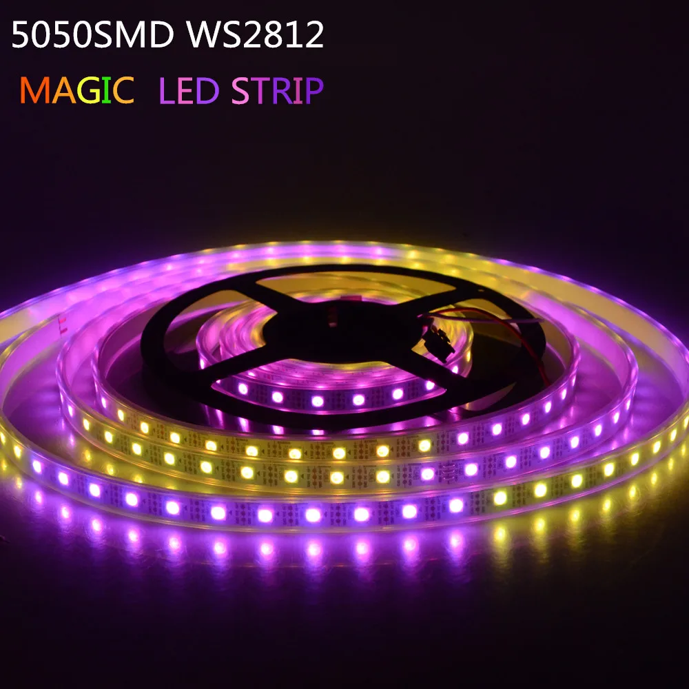 Новейшая Волшебная разноцветная Светодиодная лента RGB 5050 SMD WS2812