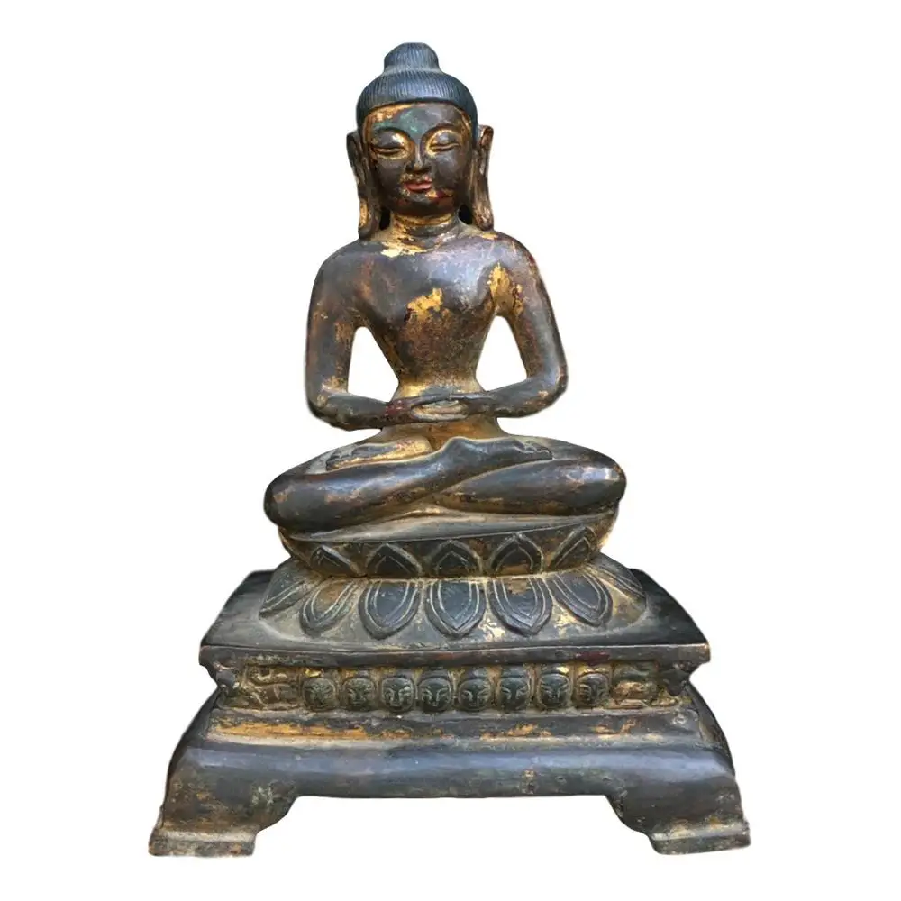 

LaoJunLu Pure Copper Buddha Statue Height 25Cm Imitation antique bronze masterpiece collection of solitary Chinese traditional