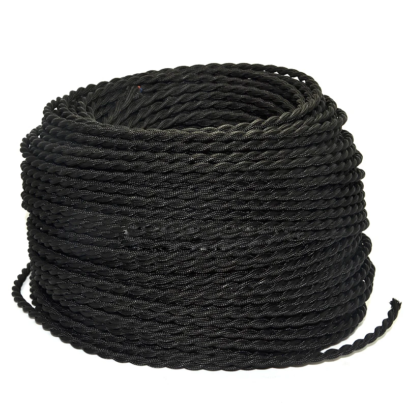 10M Retro Chandelier Braided Electrical Wires 2*0.75mm Double Copper Wire for Bar Restaurant Personality DIY Light Fixtures Line |