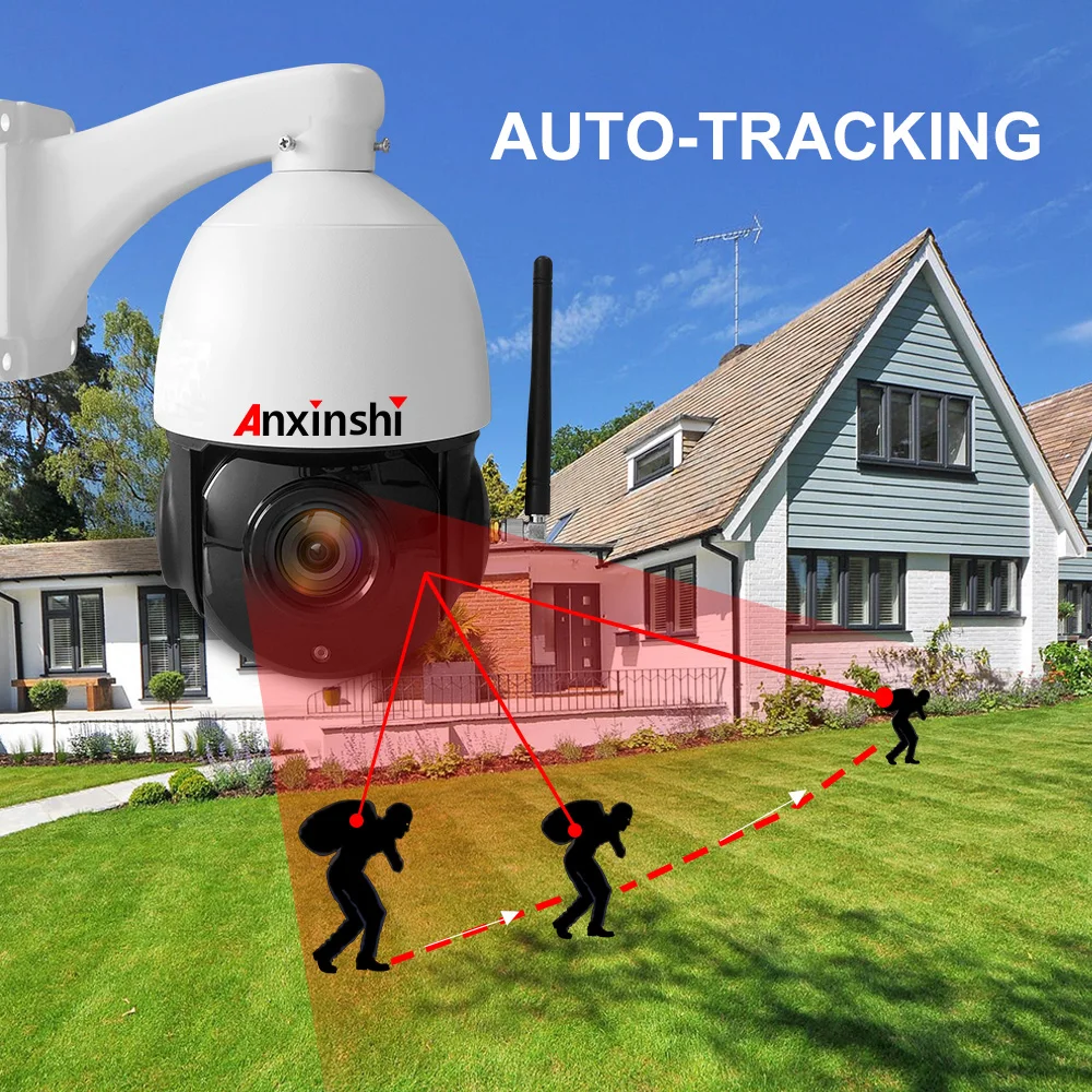 5MP WiFi Автоматическая отслеживающая ip-камера наружная 30X зум IR 120 M starlight onvif P2P H.265 HD Беспроводная PTZ камера системы безопасности