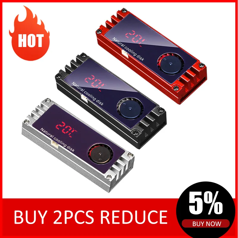 Радиатор M2 SSD цифровой OLED-дисплей температура охлаждения M.2 2280 NVME | Компьютеры и