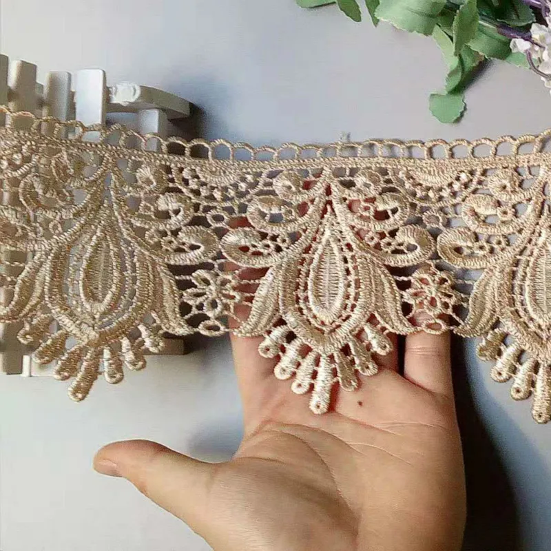 Кружевная лента с вышивкой в виде цветов цвета слоновой кости 2 ярда | Дом и сад