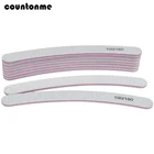 Пилка для ногтей, серая, 100 шт., Полировочный блок, 100180 изогнутый банан, для маникюра, для полировки ногтей, салонный инструмент для дизайна ногтей