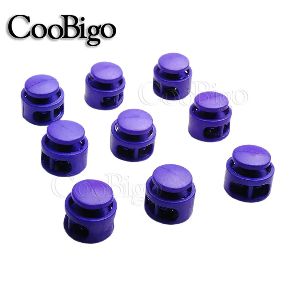 Purple 20 шт. 16,5 мм* 16,5 мм многоцветные зажимы для шнура Паракорда с 2 отверстиями фиксаторы для шнурков аксессуары для шнурков - Цвет: Purple