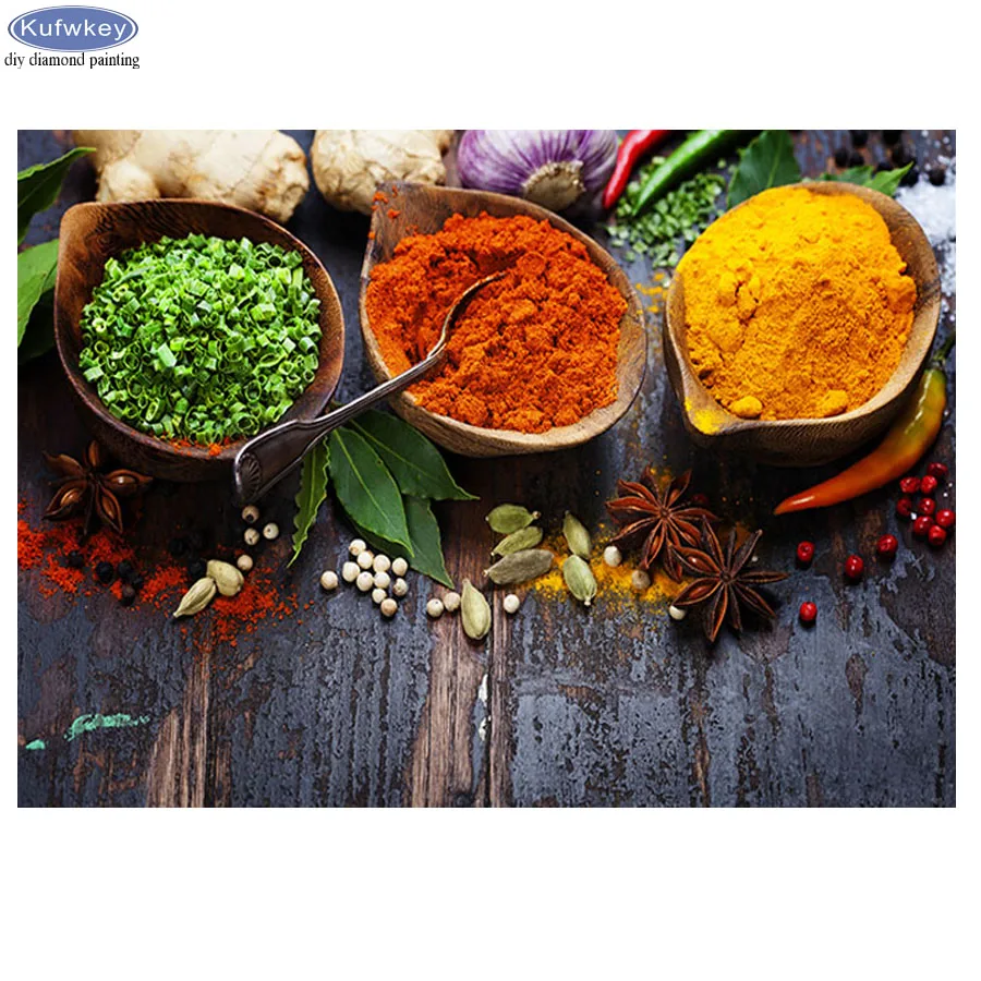 Красочные зерна специи DIY алмазная живопись мозаика полный набор квадратные