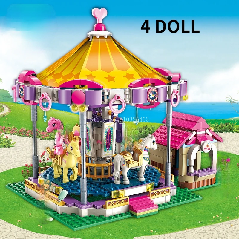 

ENLIGHTEN Girls City Friends Princess Fantasy Carousel Colorful Holidays Building Blocks Sets Kids Toys Compatible Lepining