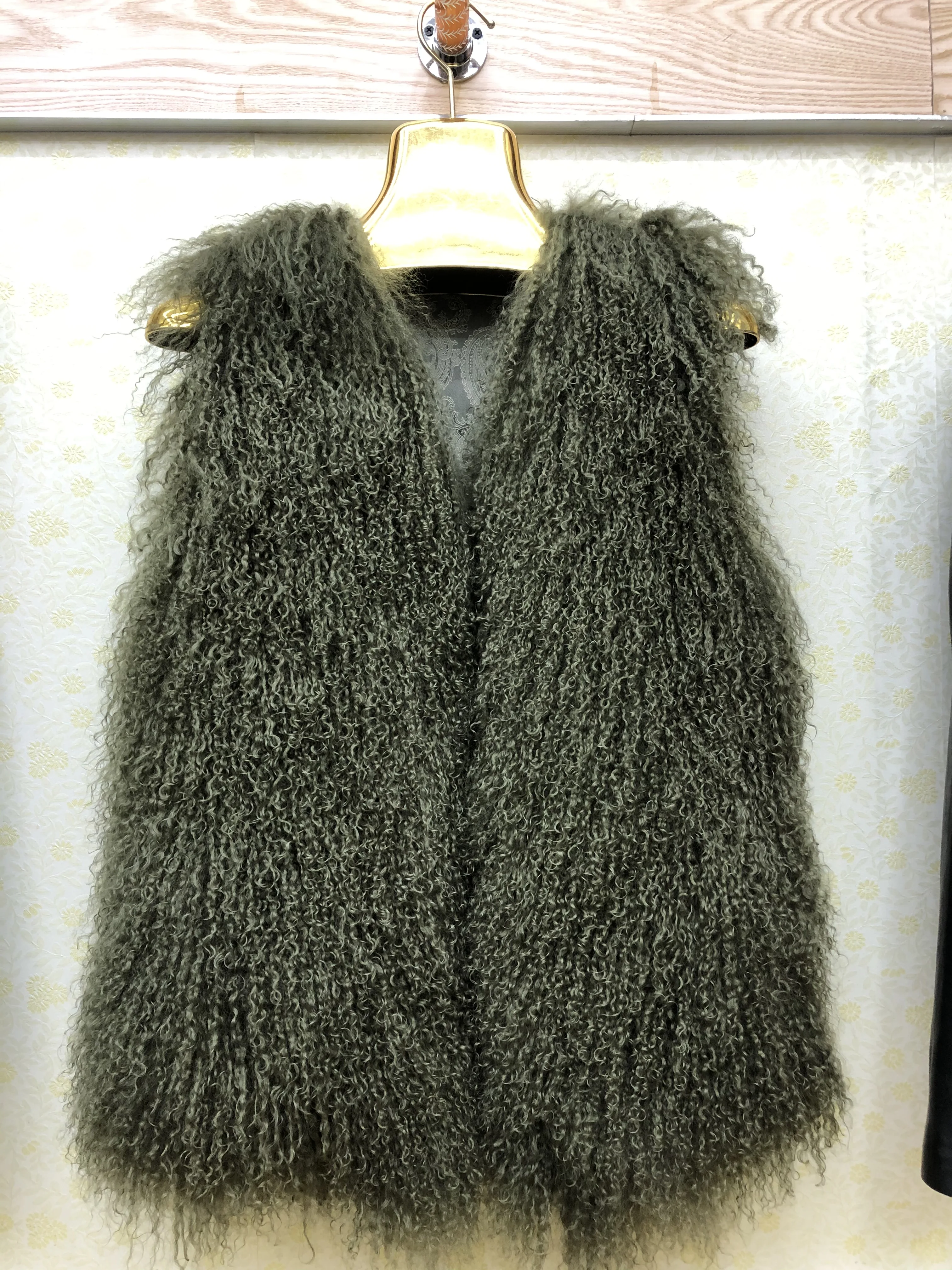 Женская Осенняя пляжная шерстяная шуба из 100% натурального меха Золотая шелковая