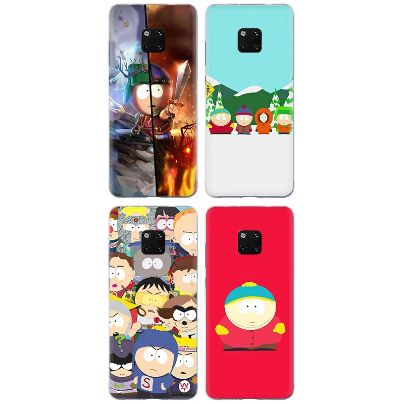 EWAU аниме Southpark силиконовый матовый чехол для телефона huawei Y7 Y9 Prime mate 10 20 30 Lite Pro Nova 2i 3 3i 4 5i
