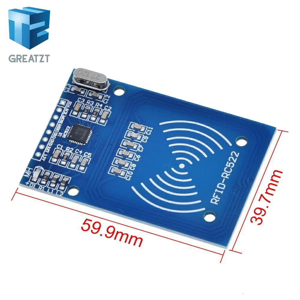 GREATZT RFID модуль RC522 наборы S50 13,56 МГц 6 см с тегами SPI записи и чтения для arduino uno 2560