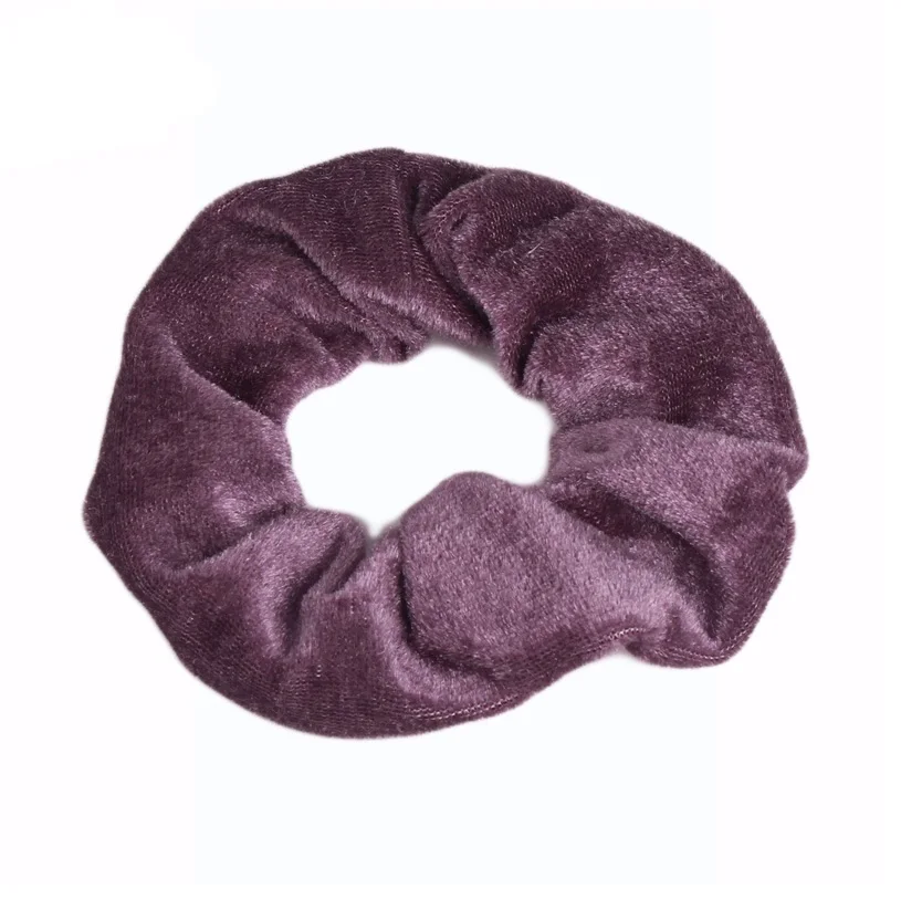 Light Purple 2 шт Твердые женские бархатные волосы кольцо женские Девушки эластичные волосы резиновые ленты аксессуары для Женский Хвостик Держатель - Окраска металла: Light Purple