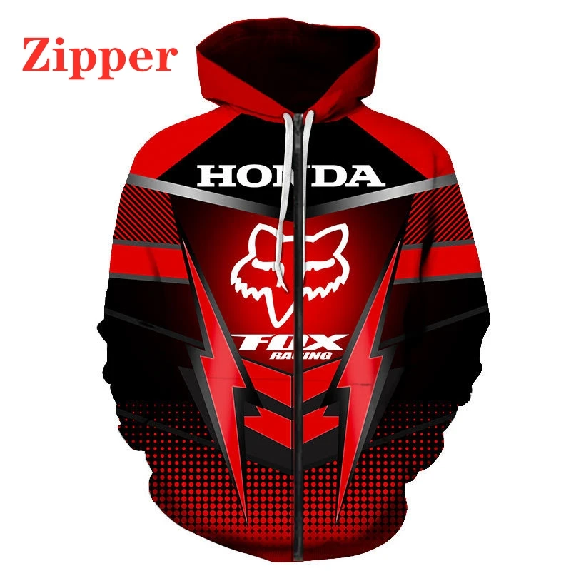 

2021 New Men's Honda Car Logo 3D Digital Print Hoodie Pullover Harajuku High Quality Casual Sweatshirt Motorcycle Racing Hooded