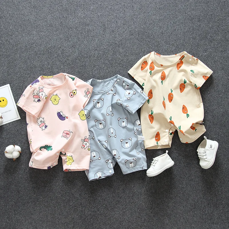 

Baby Clothing 2022 Summer Cute Cartoon Baby Grils Romper Short Sleeve Infant Romper Baby Boys Romper Newborn Clothes 3-24 Months