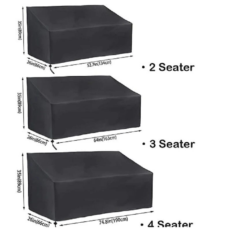

Newly High Quality Outdoor Patio Waterproof Covers for Furniture Table Sofa Cover 210D Oxford Cloth Black Dust Cover TE8