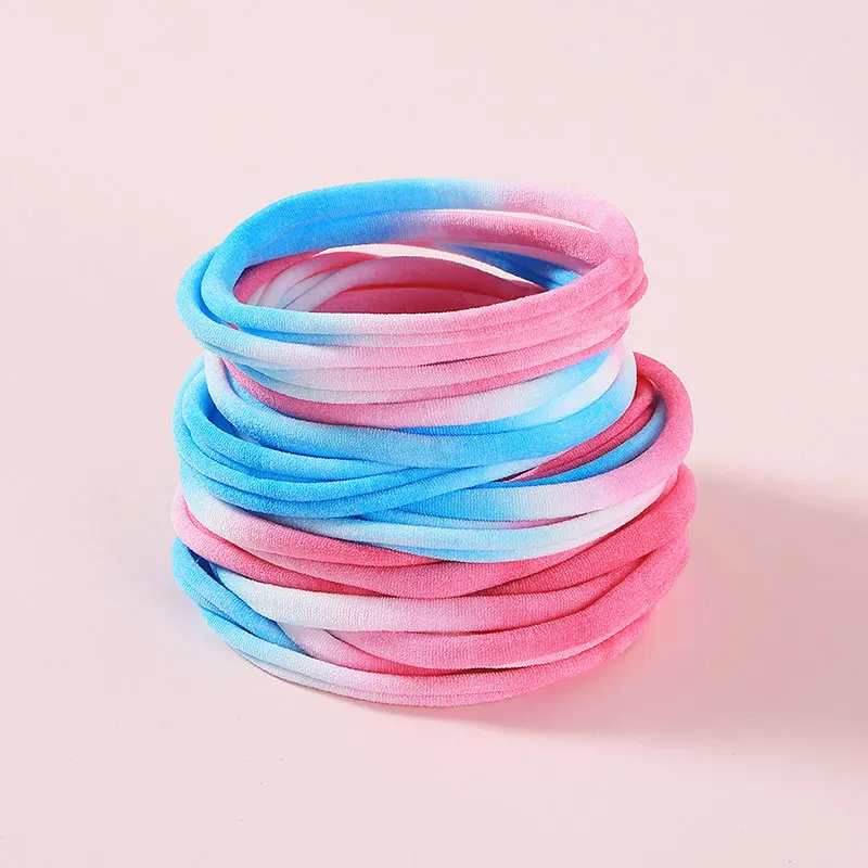 10 шт./лот детские мягкие эластичные кольца для волос веревка Радужный цвет