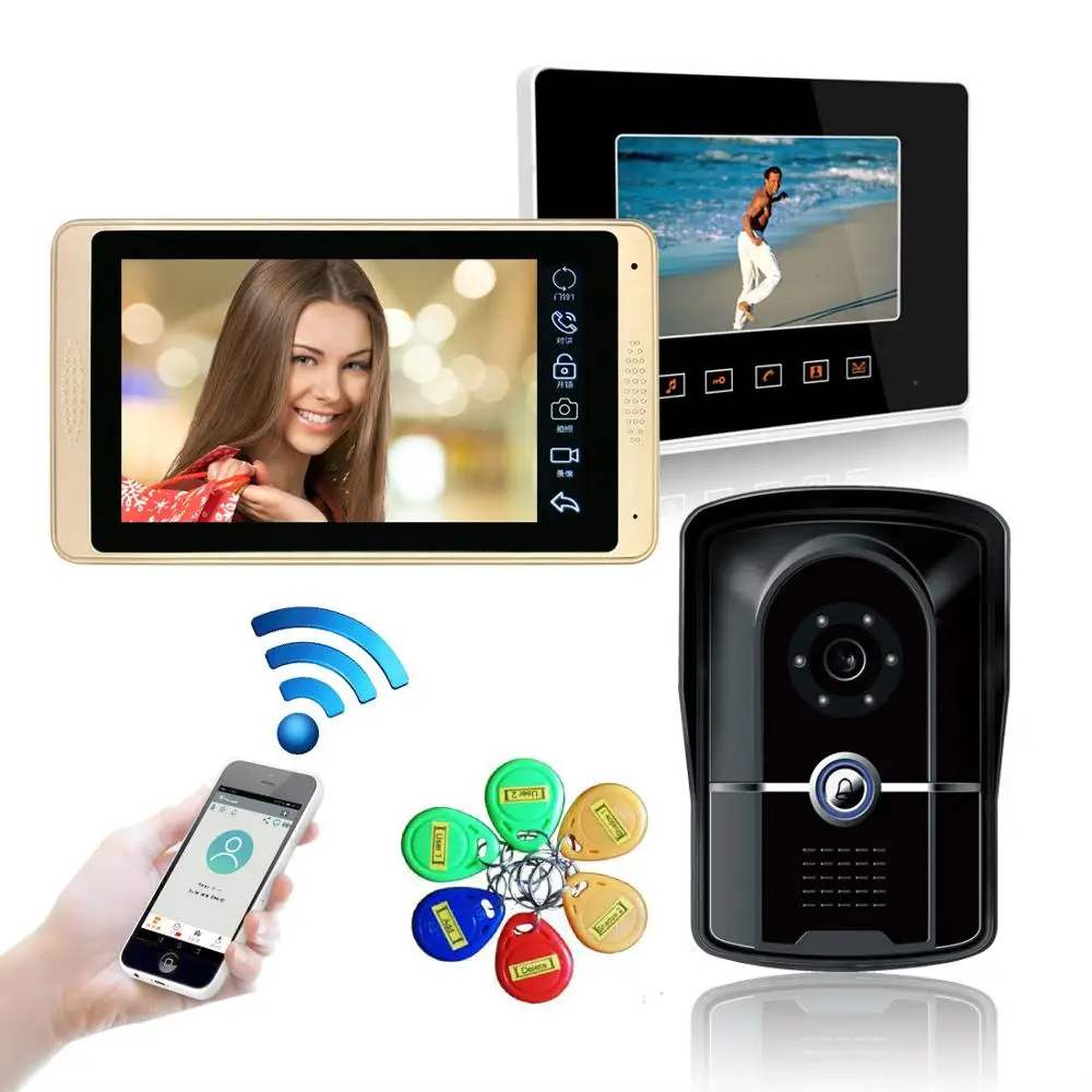 7 дюймовый проводной Wi Fi видеозвонок с монитором IP видео домофон система