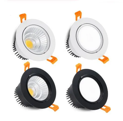 

round Dimmable Recessed LED Downlights 3W 5W 7W 9W 12W 15W COB LED Ceiling Lamp Spot Lights AC110-220V LED Lamp