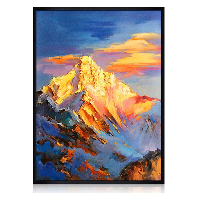 100% ручная роспись золотая гора картина маслом на холсте настенное украшение для