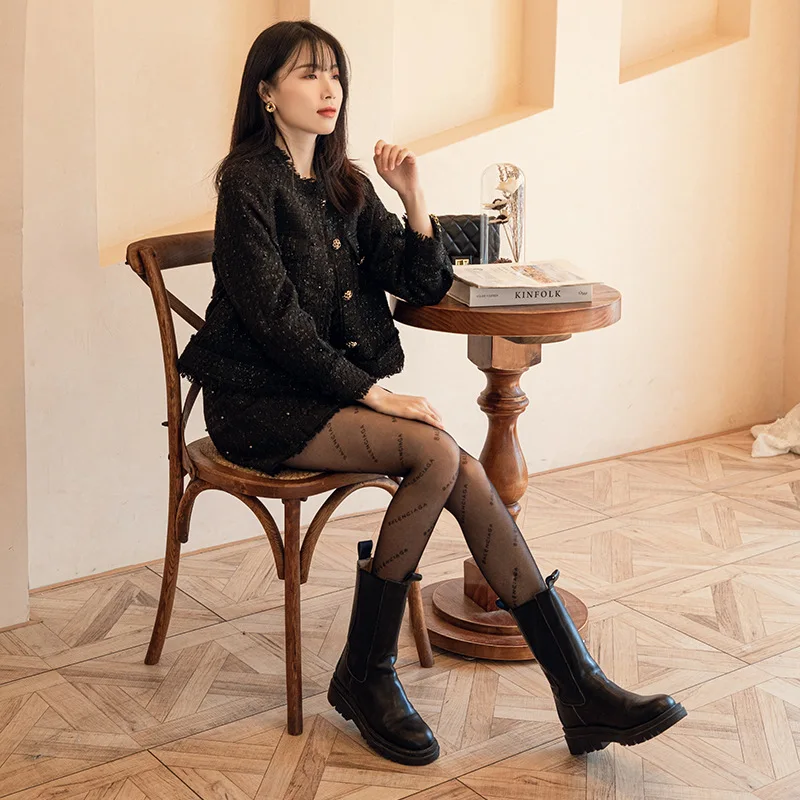 Черные колготки летние тонкие бесшовные с надписью сексуальные женские мода 2021 |