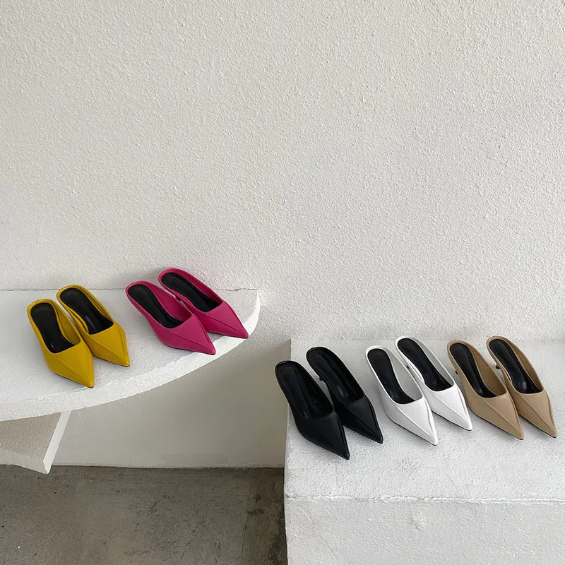 Boussac/пикантные женские туфли без задника на каблуке рюмочка туфли-лодочки с