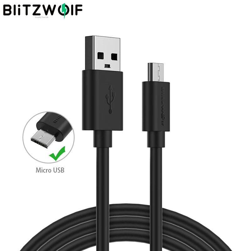 Blitzwolf BW CB8 Micro USB ПВХ кабель для быстрой зарядки данных 1 5 м Xiaomi HUAWEI OPPO Samsung Android