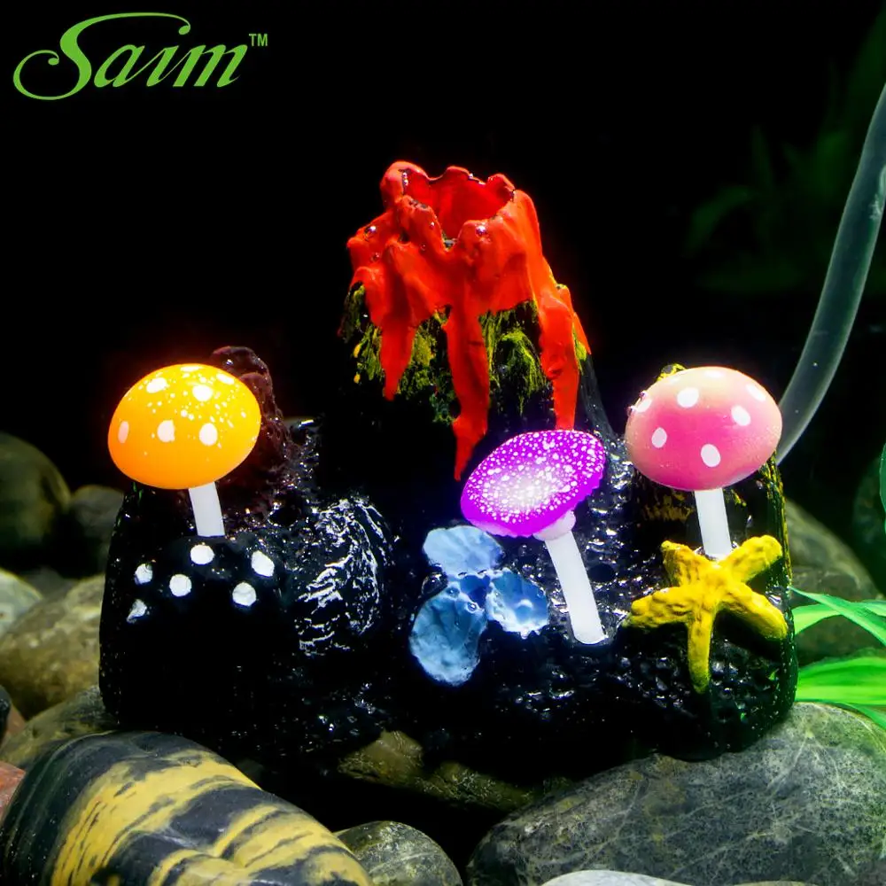 Полимерное украшение для аквариума Saim ландшафтное вулканическое насос в форме