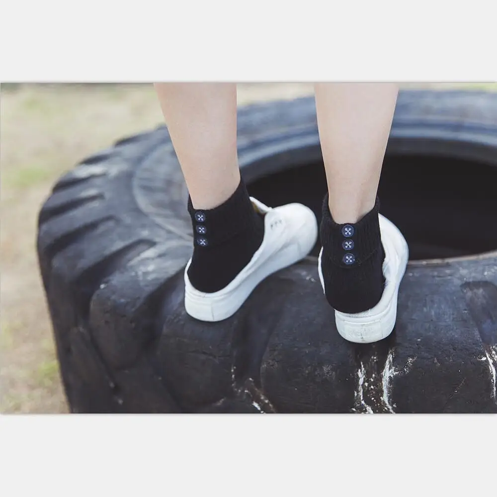 Winter Cotton Ankle Socks for Women Turned Cuff 5 Pairs/Lot White Embroidery Crew Socks