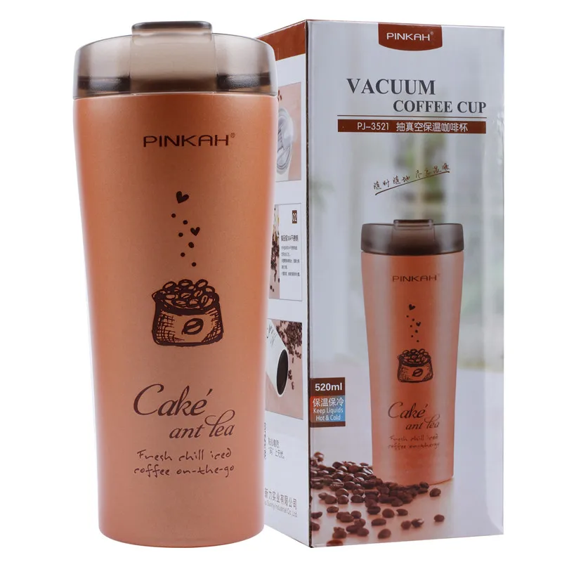 Pinkah Термос 480 мл с логотипом на заказ двойными стенками вакуумный термостакан 304