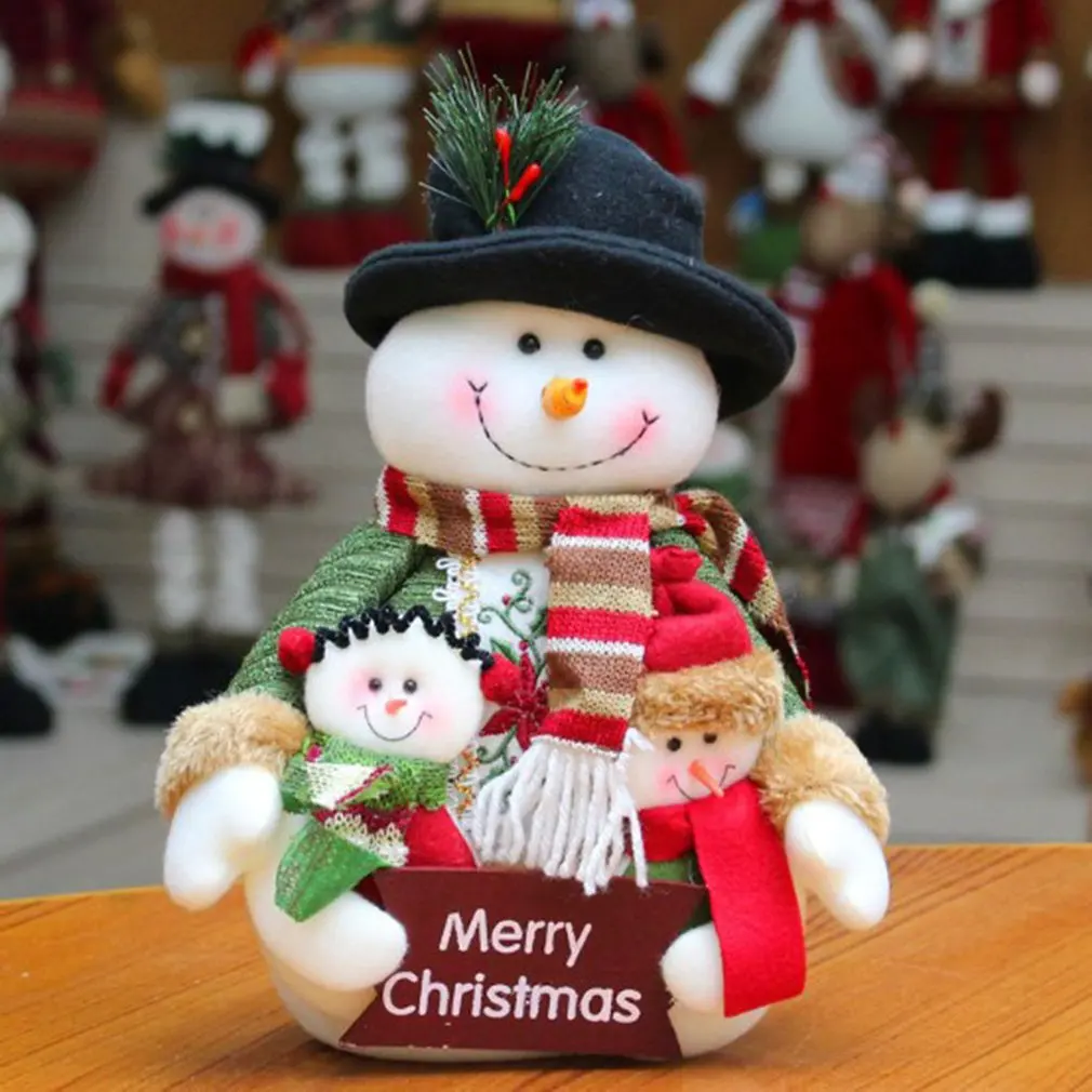 

Christmas Decoration Doll Santa Snowman Cute Gift Desktop Cotton Colorful Xmas for Decorating Ornaments