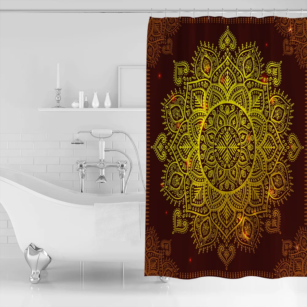 Мандала занавески для душа декоративные снежинки Цветочные этнические