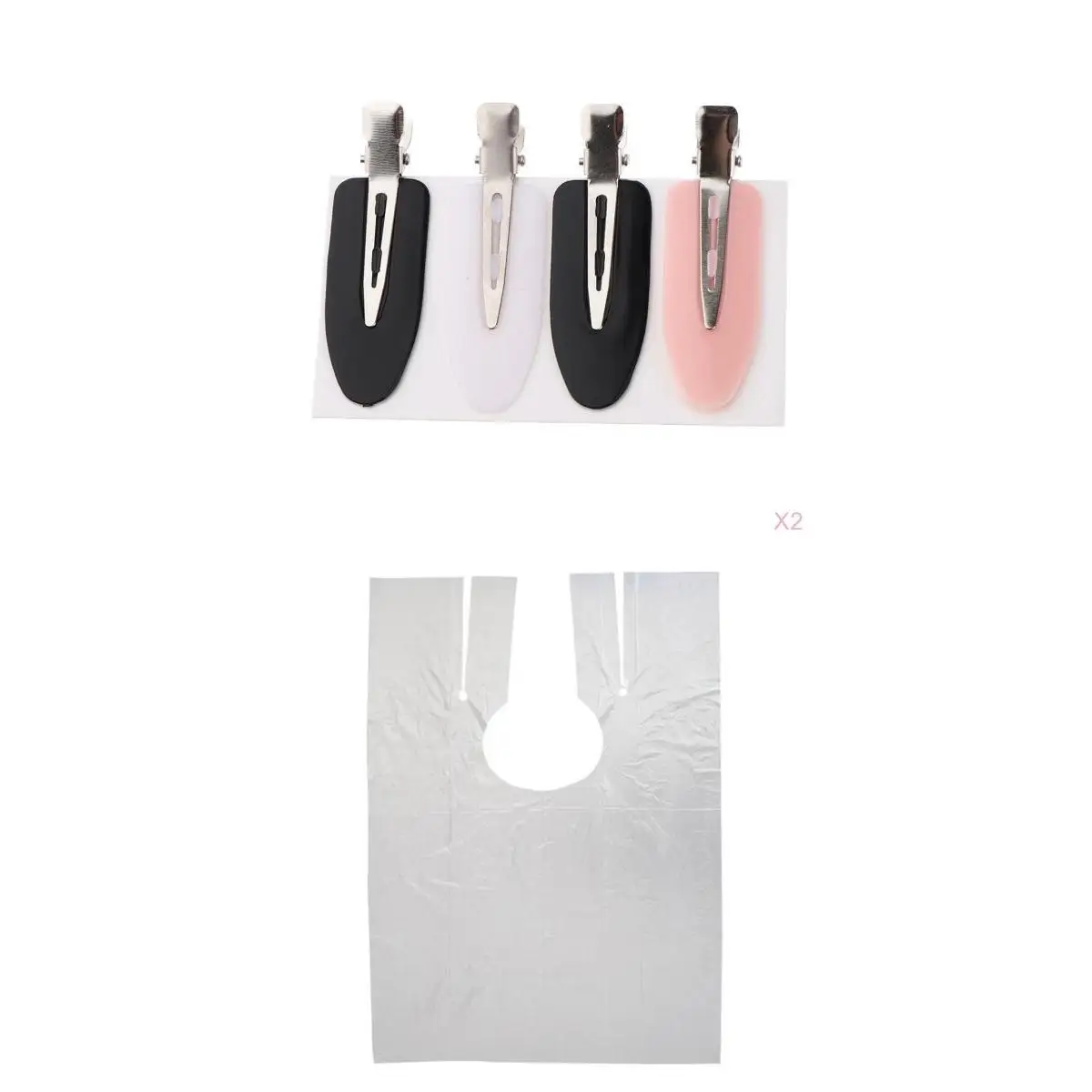 50x Disposable Haircut Capes Clear Barber Home Shawl Apron Cloth + 8x Hair Clips | Красота и здоровье