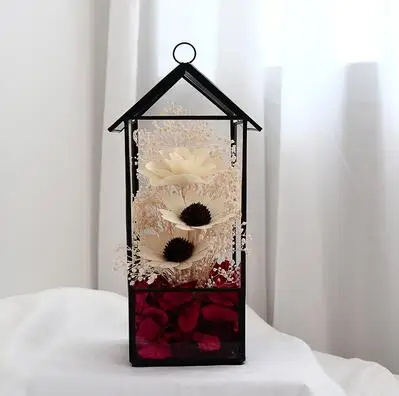 12.5x9.5x25cm Сушеный цветок, геометрическое стекло, покрытие, Цветочный дом, украшение дома, гостиной, вечерние, свадебные, Декор, домашний сад - Цвет: 12.5x9.5x25cm
