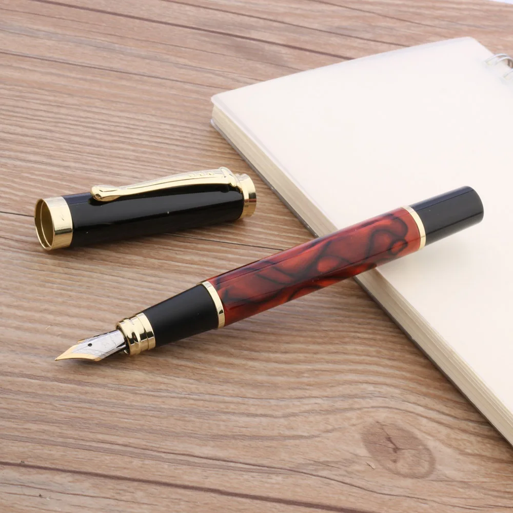 Jinhao 500 металлическая темно-красная ледяная перьевая ручка со средним перьевым