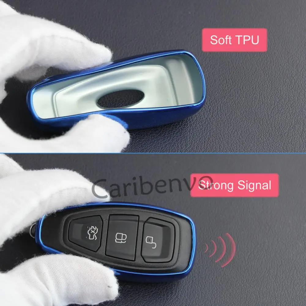 Чехол для ключей автомобиля Aurora Blue прочный хорошего качества Ford Focus Fiesta ESCAP Kuga