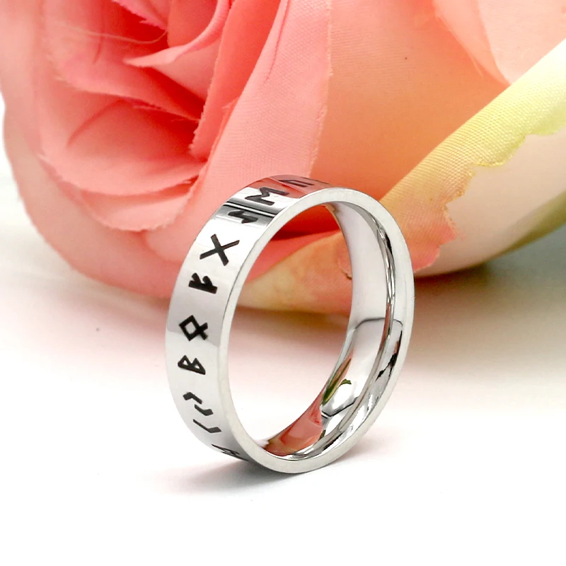 KLDY Руна викингов кольца для мужчин и женщин из нержавеющей стали простой свадьбы
