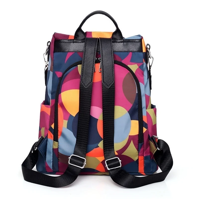 Girls schoolbag waterproof breathable backpack anti-theft middle school student backpack casual printing Oxford cloth schoolbags