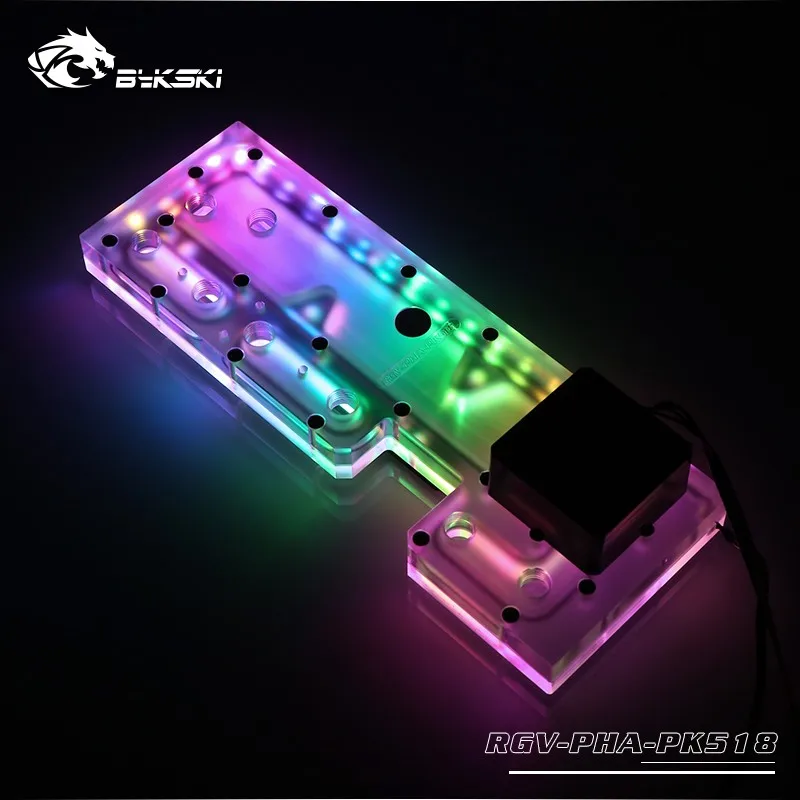 Verkauf BYKSKI Acryl Bord Wasser Kanal Lösung Verwenden Für Phanteks PK518(Evolv X) Fall/CPU GPU Block / 3PIN RGB / Acryl Reservoir